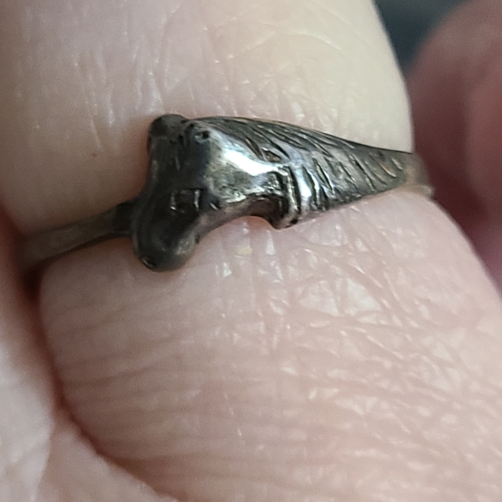 Vintage Horse Ring Sterling Silver 925 Sz 8 Estate Jewelry  Equestrian Vtg